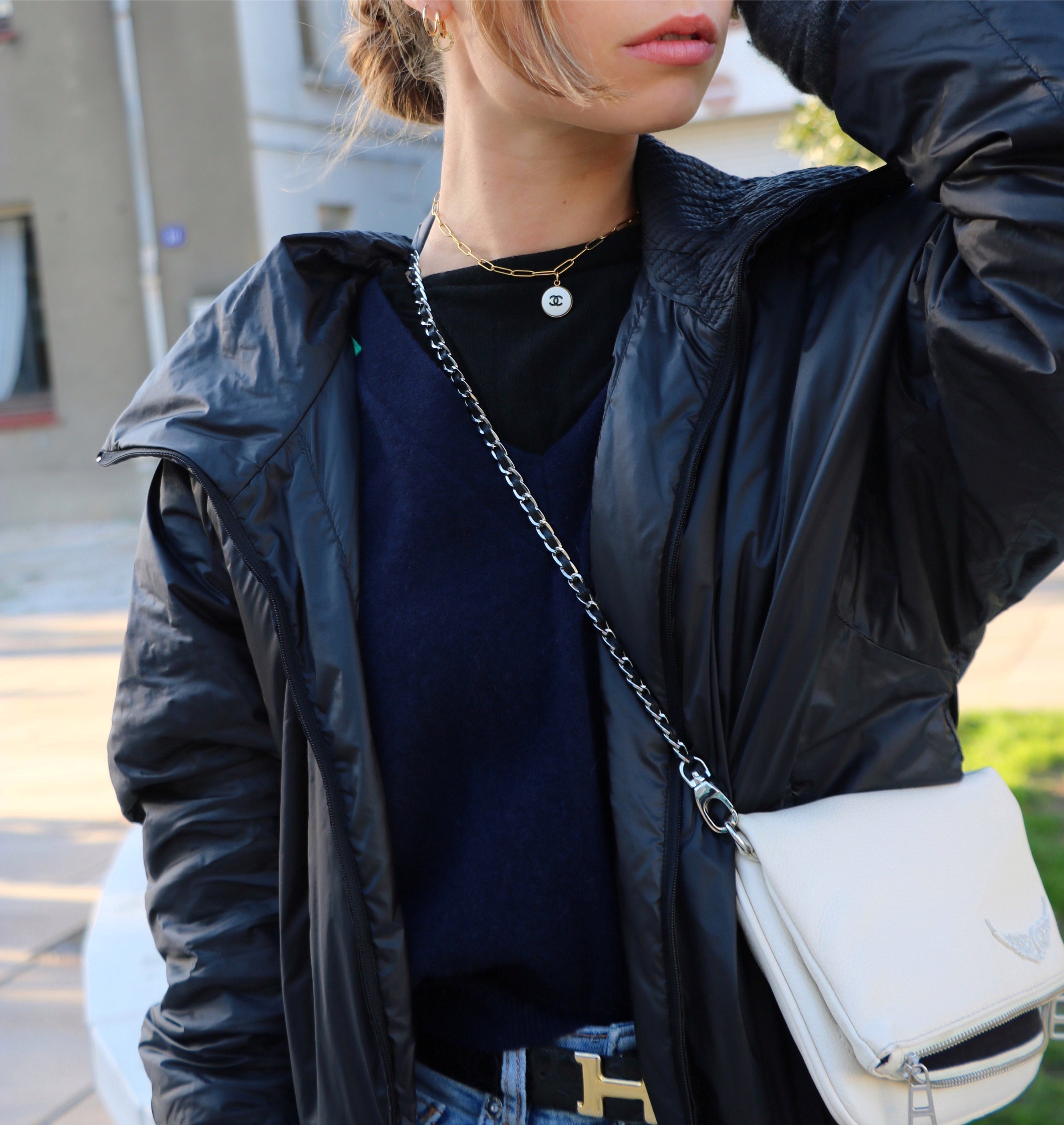 COLLIER UPCYCLÉ CHANEL | BLANC & NOIR