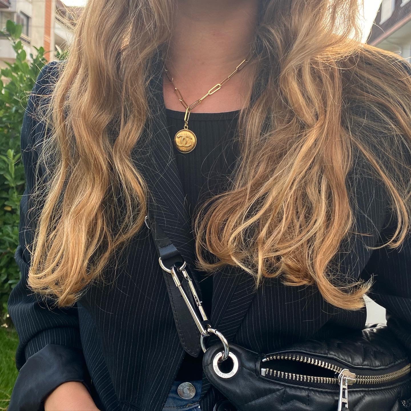 COLLIER UPCYCLÉ | BOUTON DORÉ