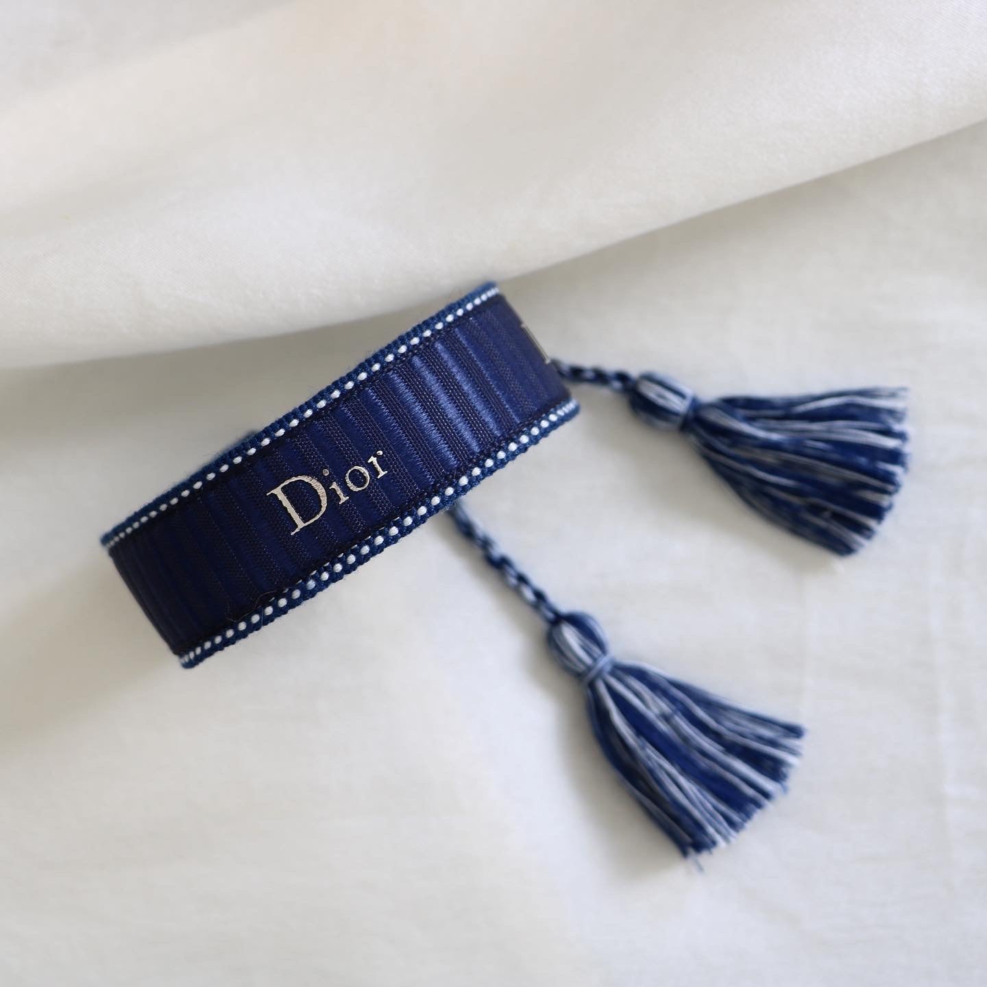 BRACELET TISSÉ UPCYCLÉ DIOR | BLEU MARINE N°1