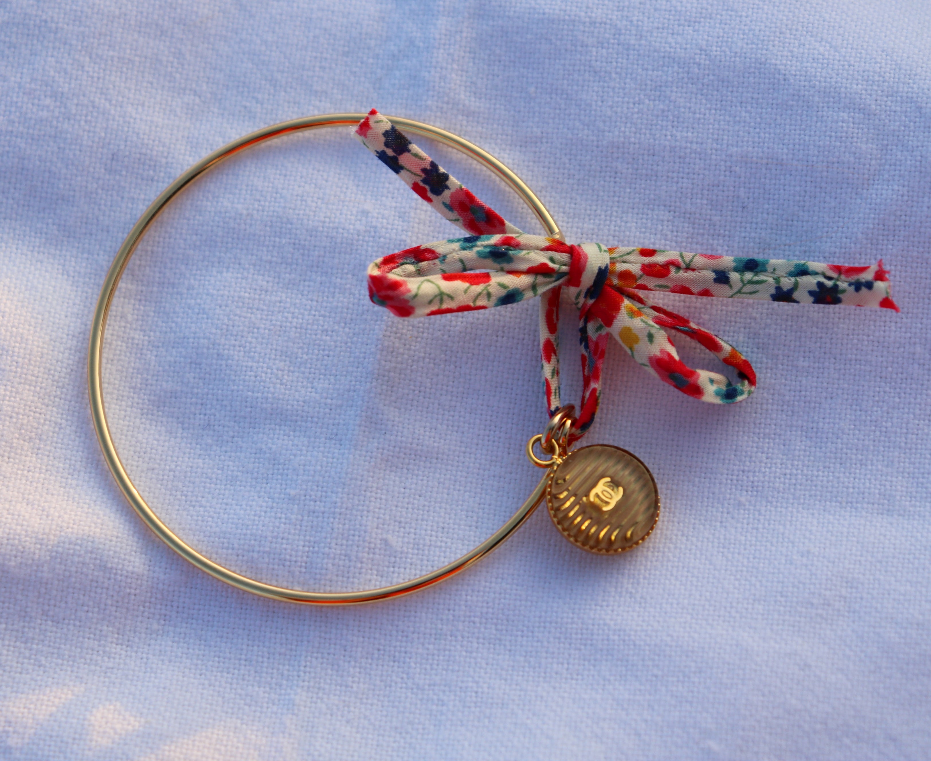 BRACELET JONC UPCYCLÉ CHANEL | ROSE