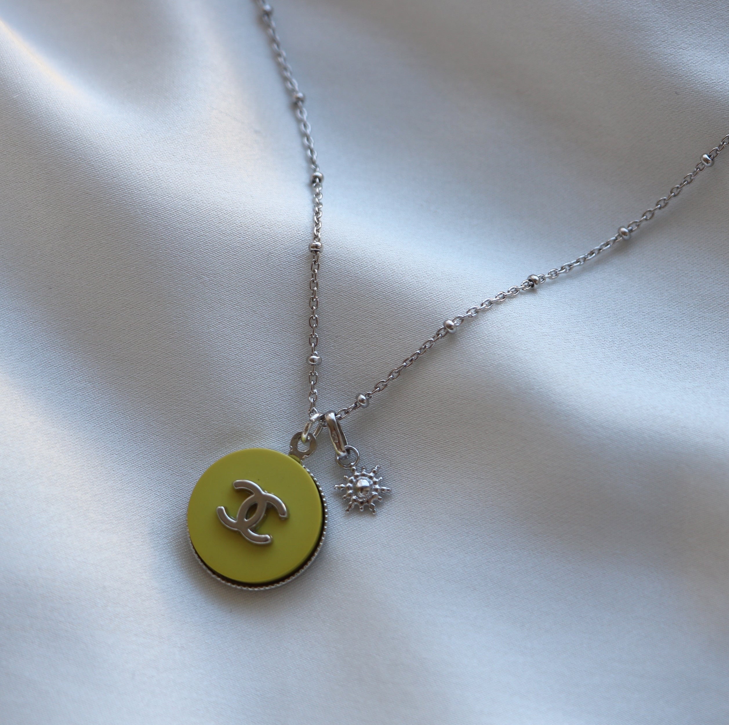 COLLIER UPCYCLÉ | ARGENT 925 | VERT CITRON