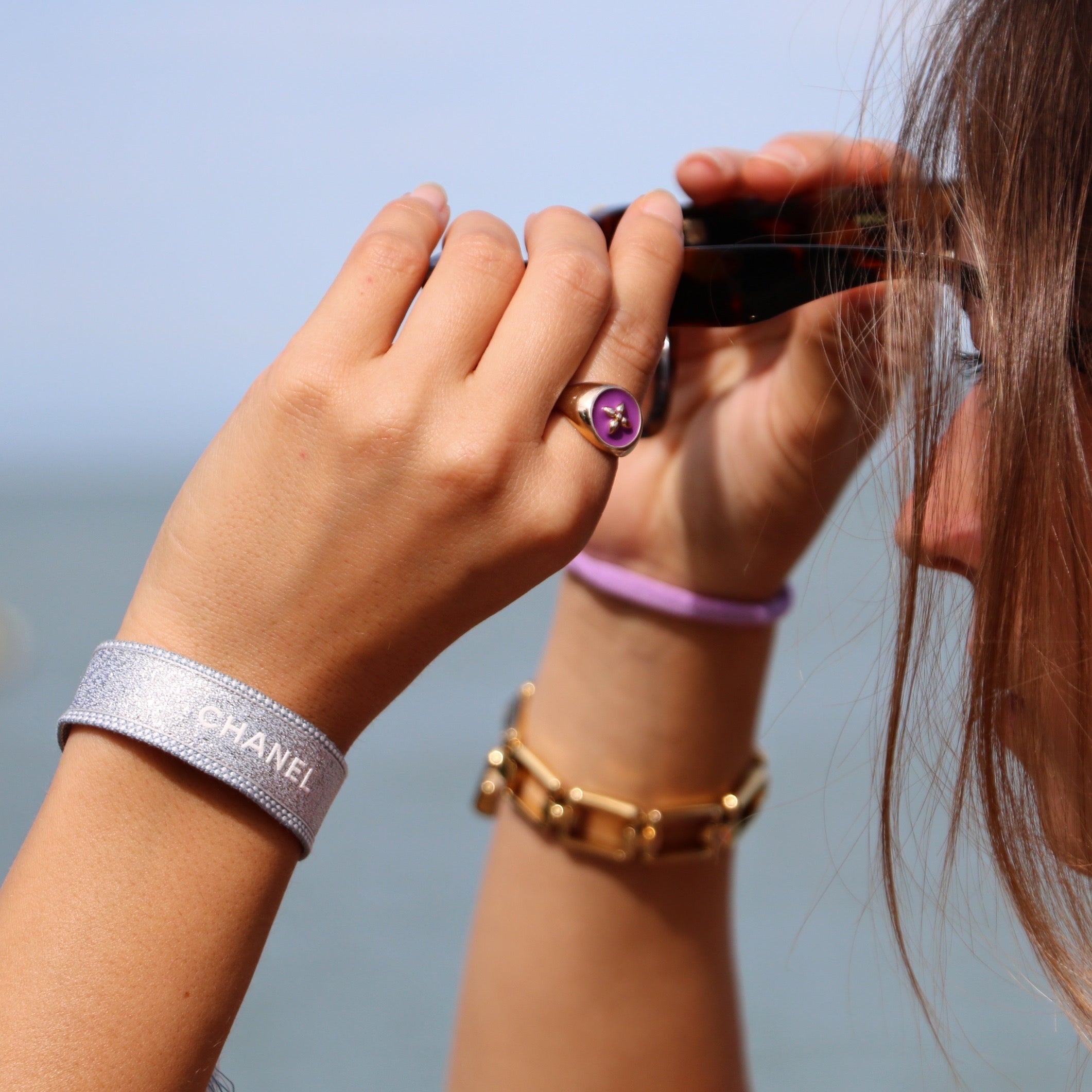 BRACELET TISSÉ UPCYCLÉ | GRIS PAILLETÉ