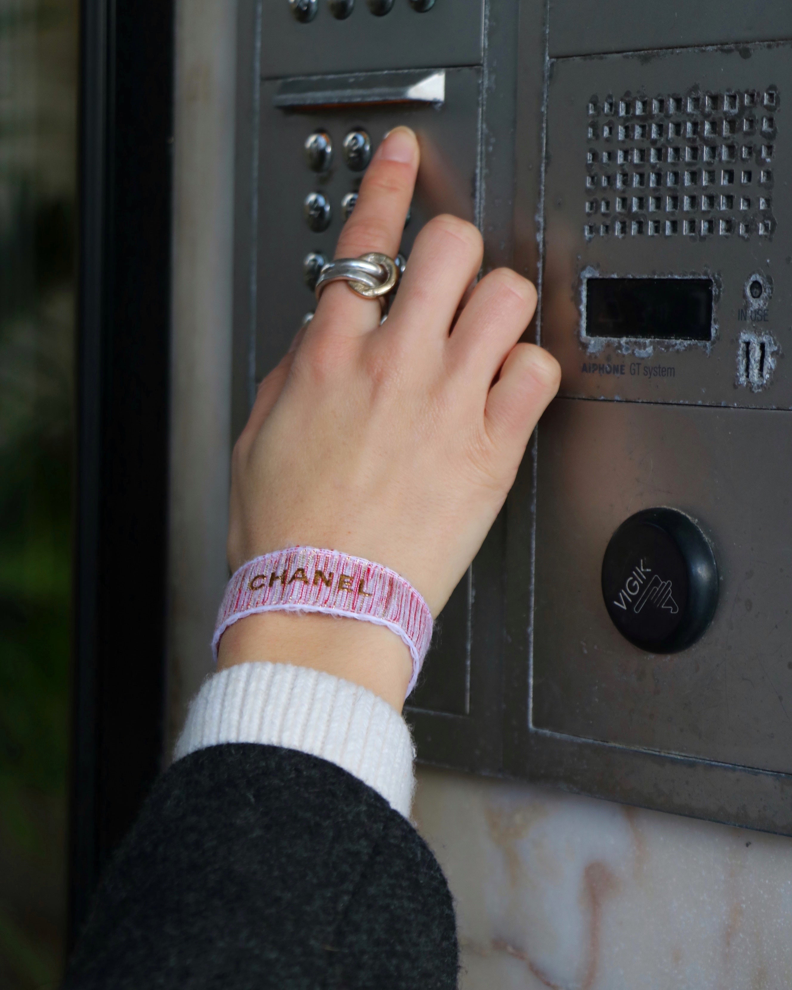 BRACELET TISSÉ UPCYCLÉ | ROSE