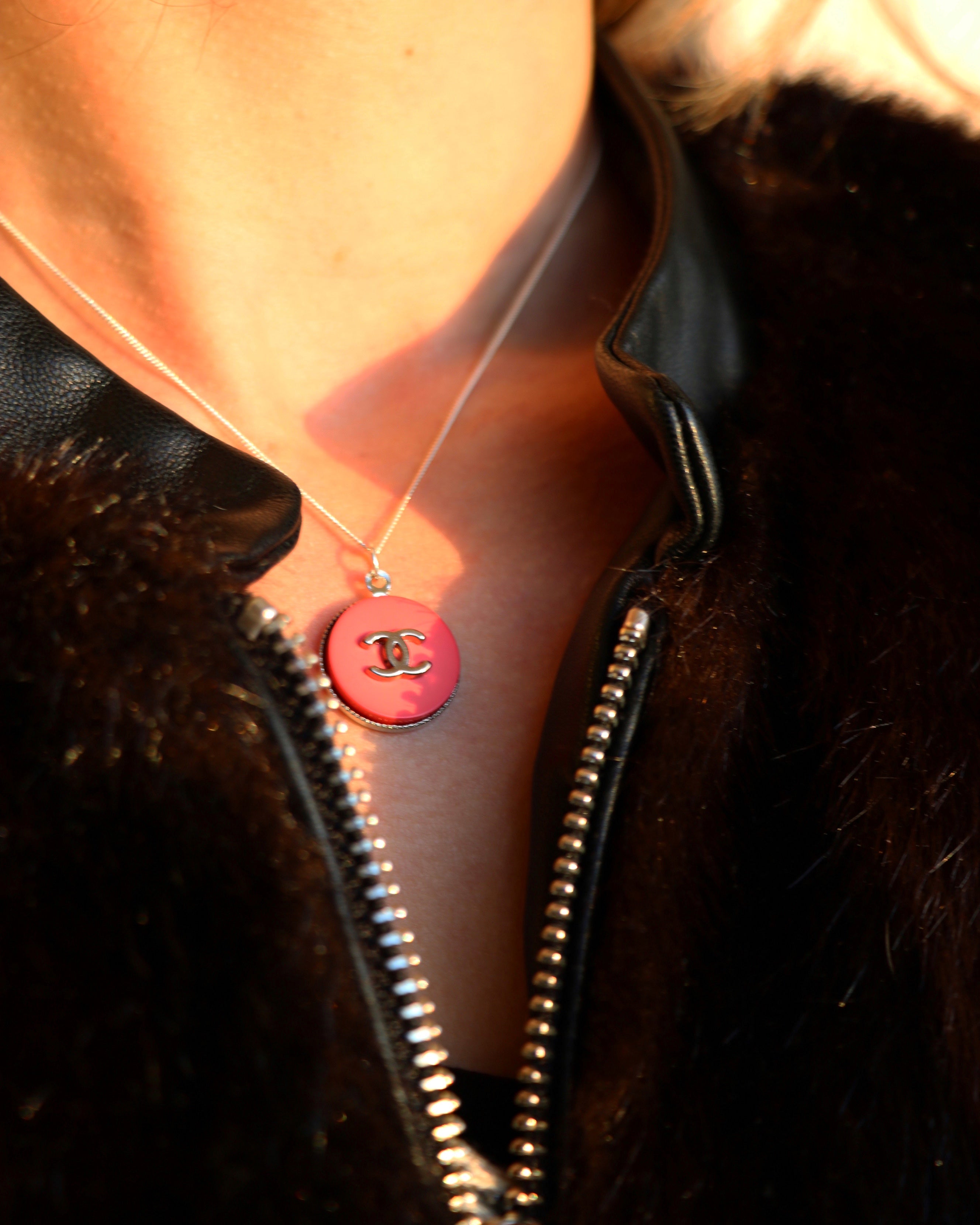 COLLIER UPCYCLÉ CHANEL | ARGENT 925 | ROSE FLASHY
