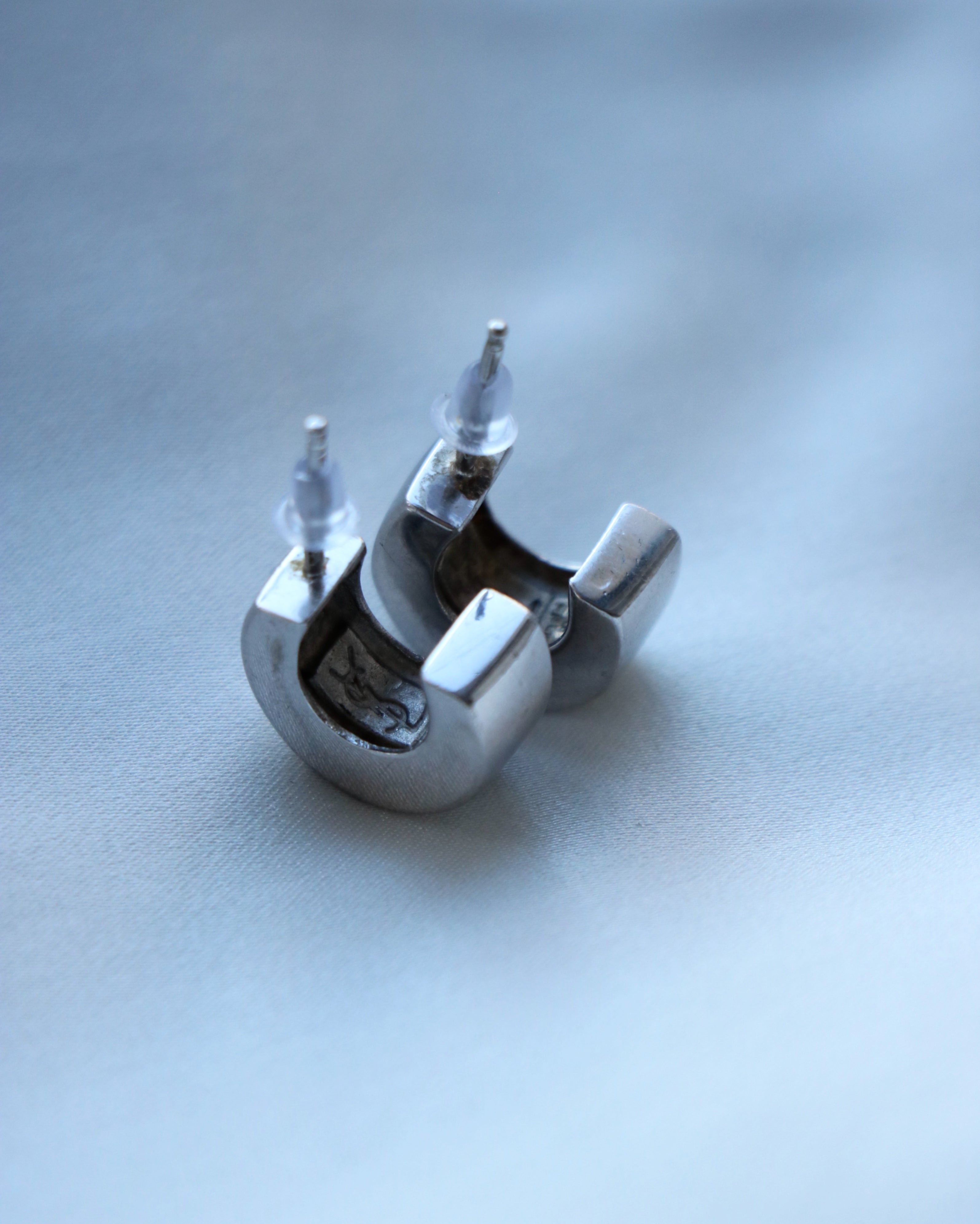 CRÉOLES À STRASS ARGENT | YVES SAINT LAURENT VINTAGE