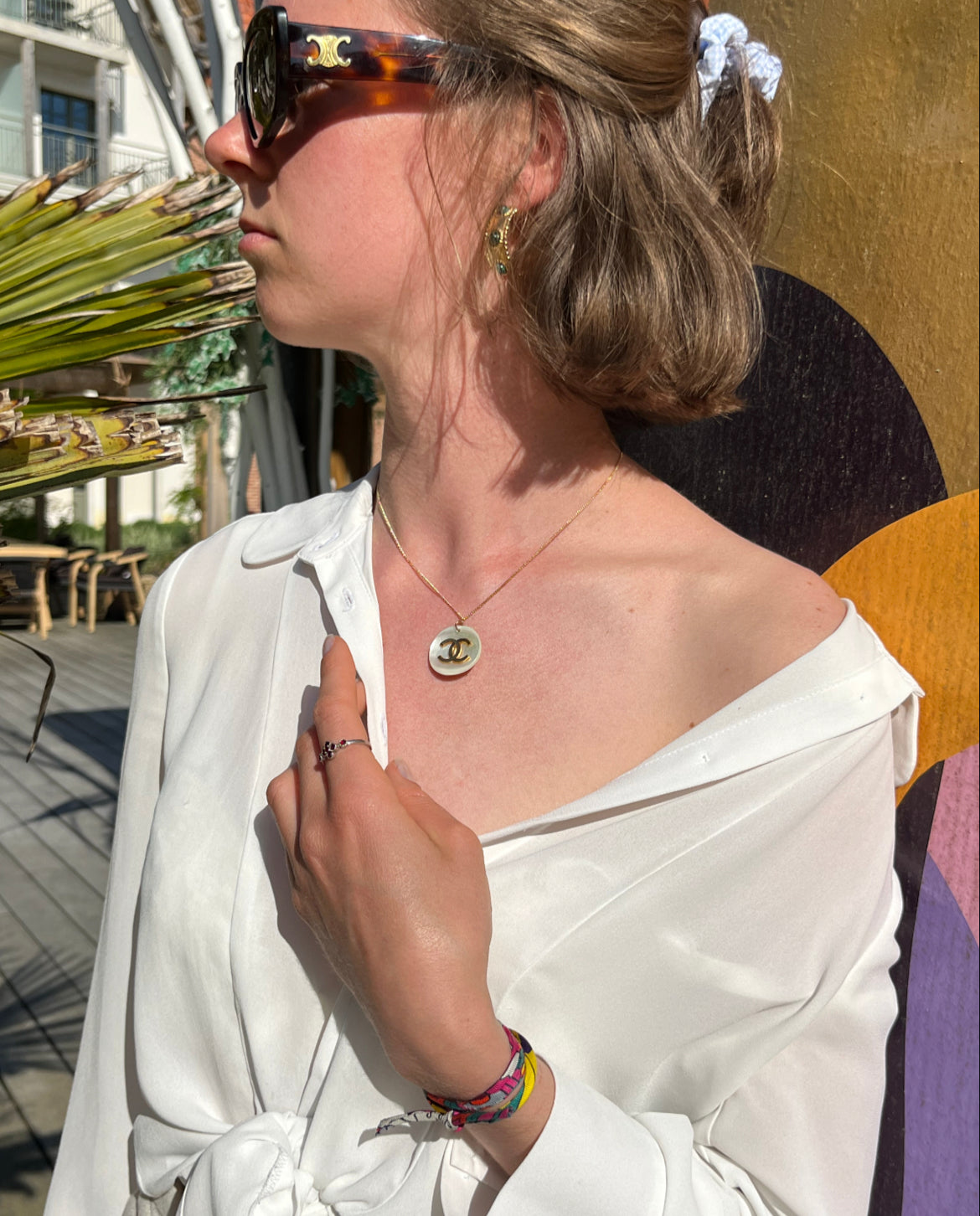 COLLIER UPCYCLÉ CHANEL | BLANC NACRE IRRÉGULIER RARE