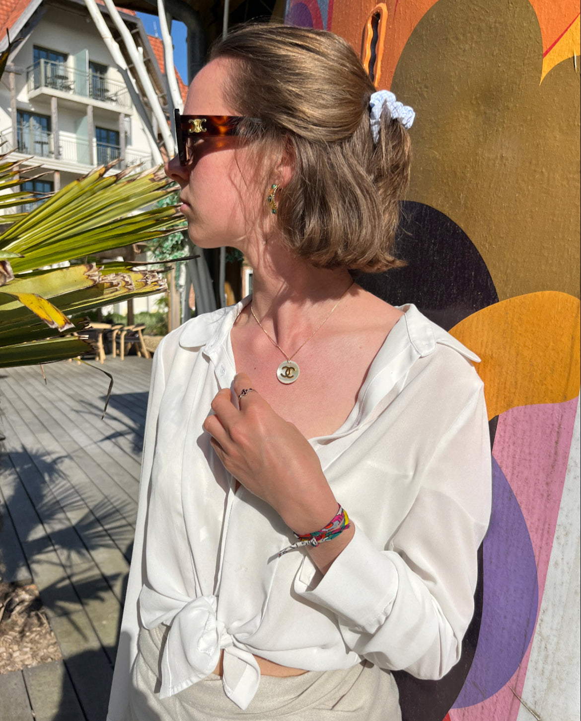COLLIER UPCYCLÉ CHANEL | BLANC NACRE IRRÉGULIER RARE