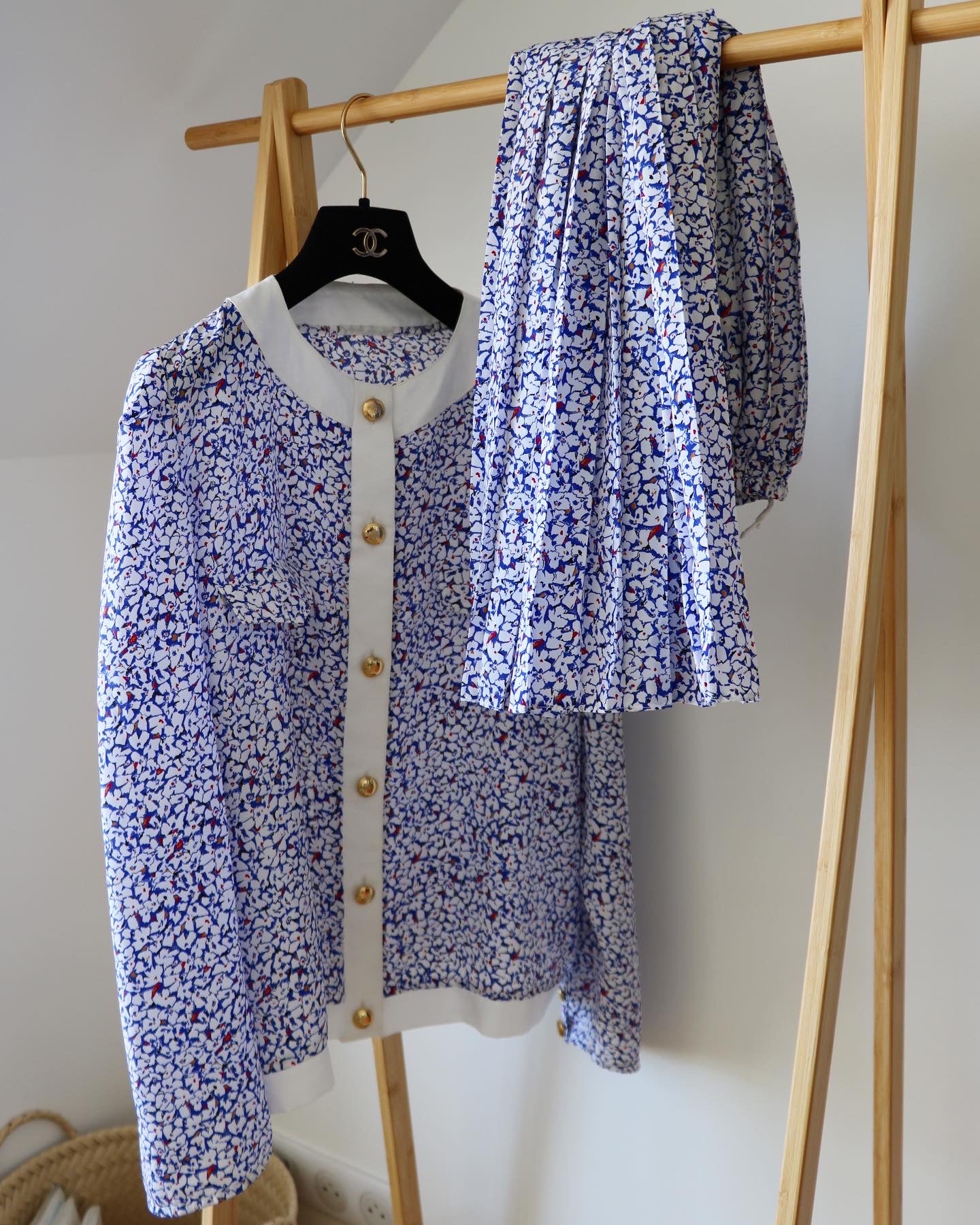 JUPE PLISSÉE FLEURIE VINTAGE (ENSEMBLE)