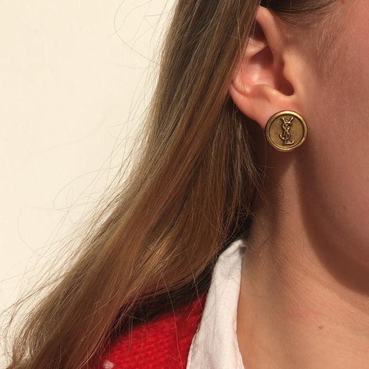 BOUCLES D'OREILLES UPCYCLÉES YSL